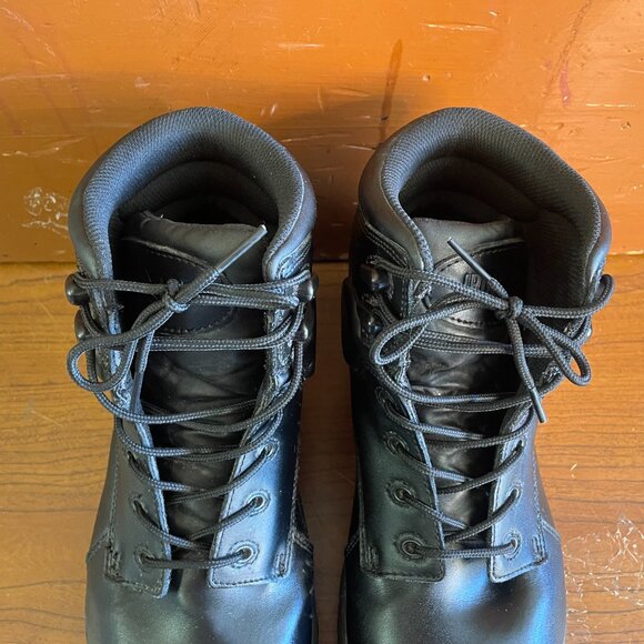 IRON AGE Men's Size 11 W Wide Black Leather Steel Toe Safety Work Boots IA5150 - Picture 10 of 11